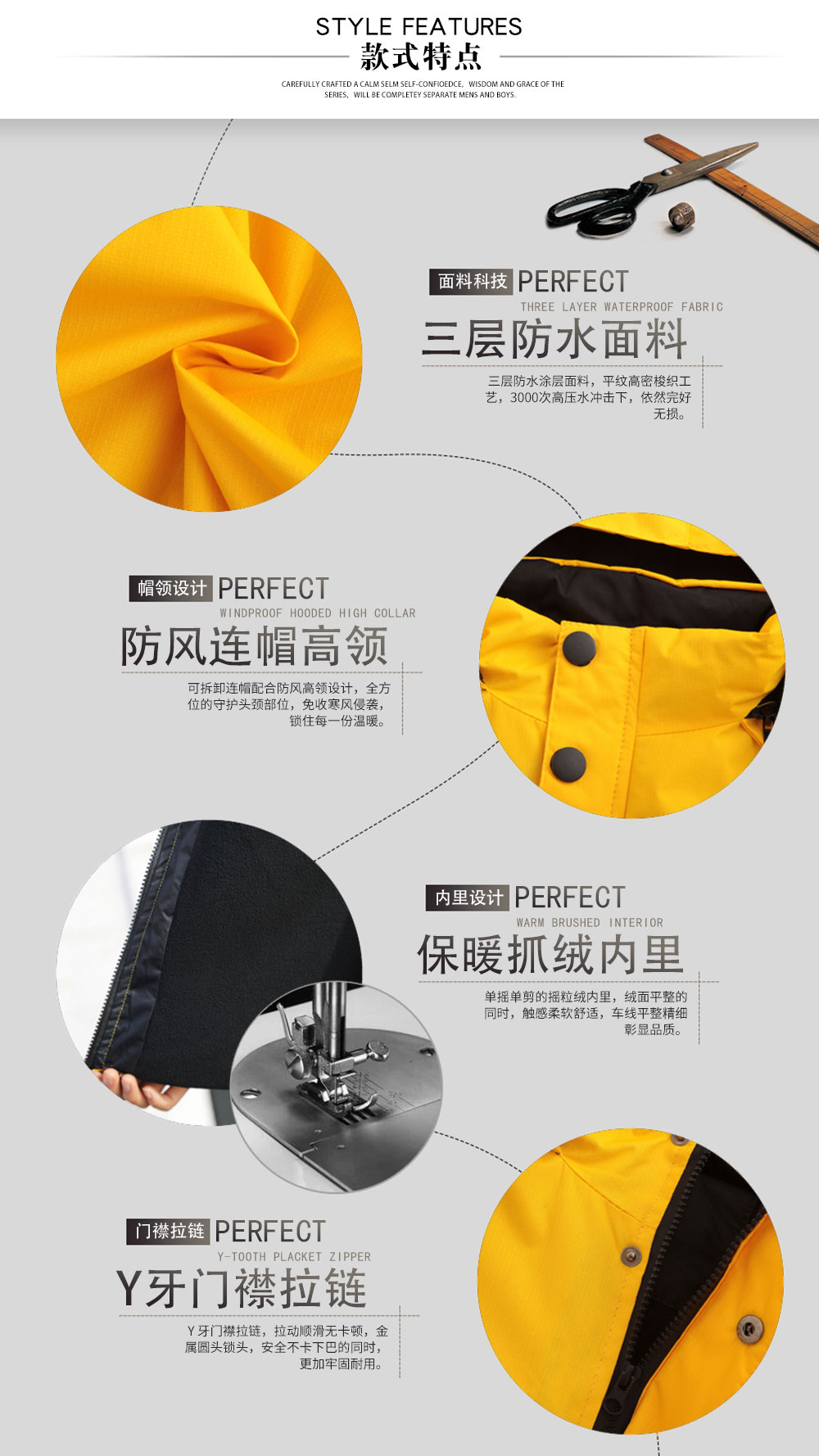 美團(tuán)外賣防水工作服—款式特點(diǎn)